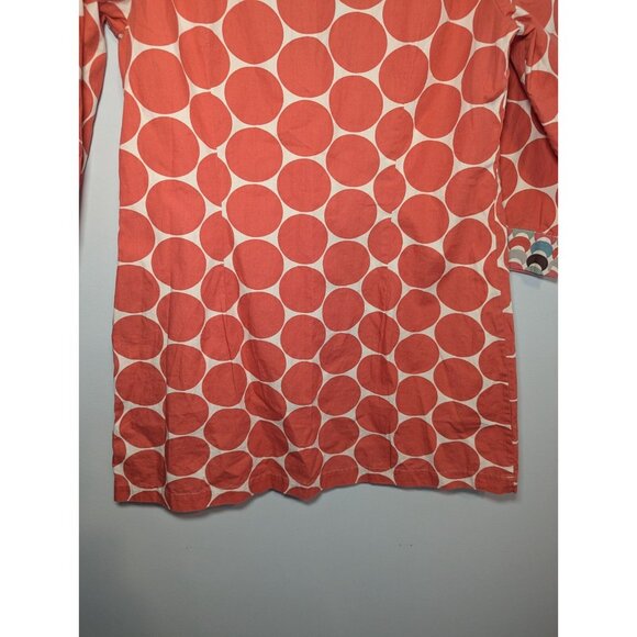 Women's Boden Geometric Blue Orange 3/4 Sleeve Cotton Beach Kaftan Tunic Size 10 - Picture 8 of 13